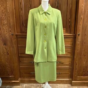 Morton Bernard lime green skirt set sz 14